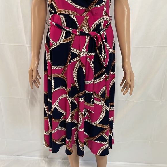 Lauren Ralph Lauren Petite Print Tie-Waist Jersey Dress - Picture 7 of 8